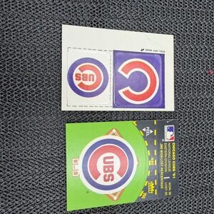 Vintage Chicago Cubs Fleer Sticker Cards 80's MLB Baseball Lot of 2